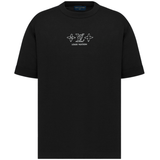 Black Its24heartz T-Shirt displayed flat, showcasing round neck and short sleeves with a minimalist design.