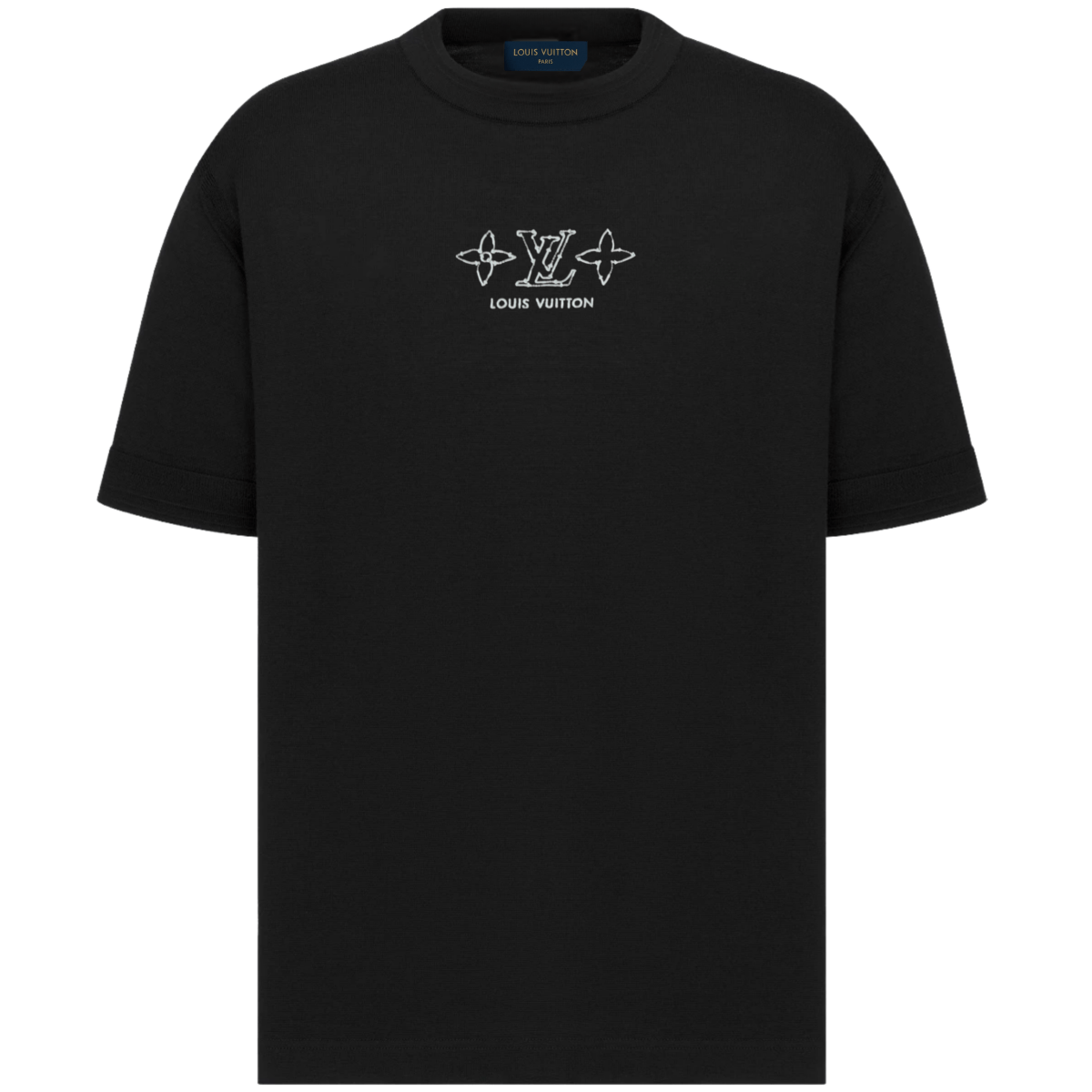 Black Its24heartz T-Shirt 234 displayed flat, showcasing fabric texture and crew neck design.
